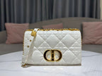 DIOR MEDIUM DIOR CARO BAG WHITE QUILTED MACROCANNAGE CALFSKIN – DOB062