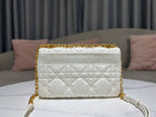 DIOR MEDIUM DIOR CARO BAG WHITE QUILTED MACROCANNAGE CALFSKIN – DOB062