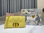 DIOR MEDIUM DIOR CARO BAG YELLOW QUILTED MACROCANNAGE CALFSKIN – DOB067