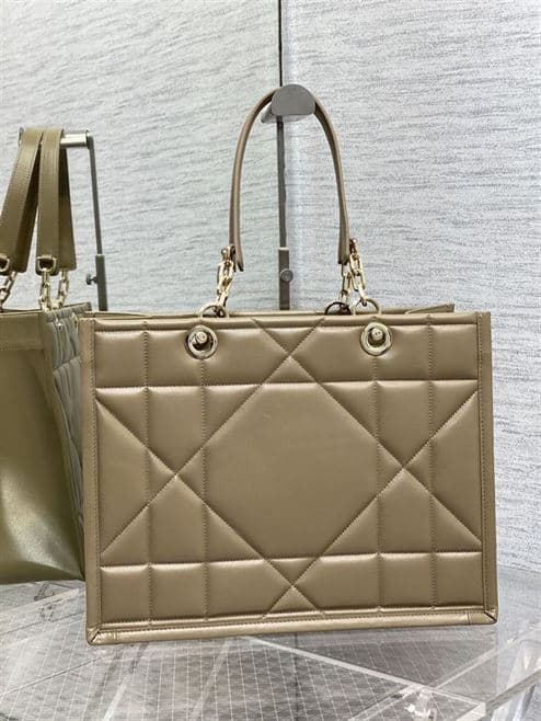 DIOR MEDIUM DIOR ESSENTIAL TOTE BAG BROWN ARCHICANNAGE CALFSKIN – DOB070