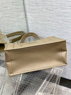 DIOR MEDIUM DIOR ESSENTIAL TOTE BAG BROWN ARCHICANNAGE CALFSKIN – DOB070