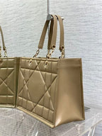 DIOR MEDIUM DIOR ESSENTIAL TOTE BAG BROWN ARCHICANNAGE CALFSKIN – DOB070