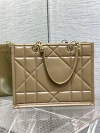 DIOR MEDIUM DIOR ESSENTIAL TOTE BAG BROWN ARCHICANNAGE CALFSKIN – DOB070