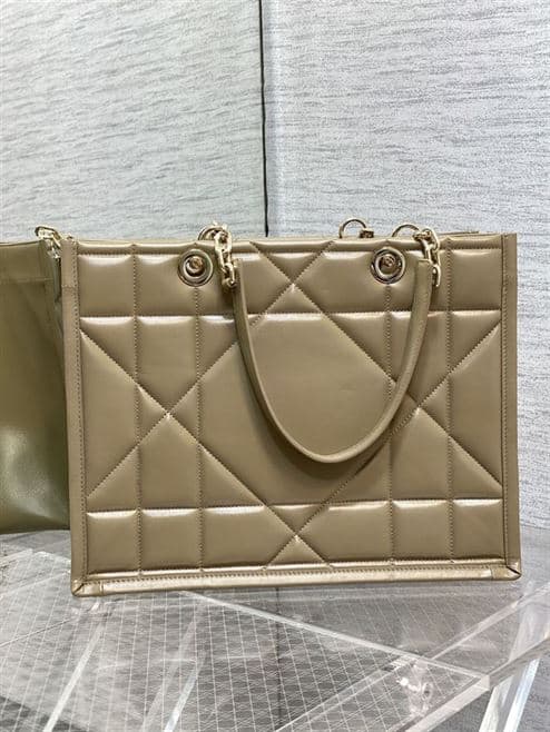 DIOR MEDIUM DIOR ESSENTIAL TOTE BAG BROWN ARCHICANNAGE CALFSKIN – DOB070