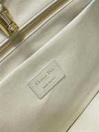 DIOR MEDIUM DIOR ESSENTIAL TOTE BAG WHITE ARCHICANNAGE CALFSKIN – DOB069