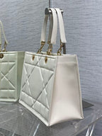 DIOR MEDIUM DIOR ESSENTIAL TOTE BAG WHITE ARCHICANNAGE CALFSKIN – DOB069