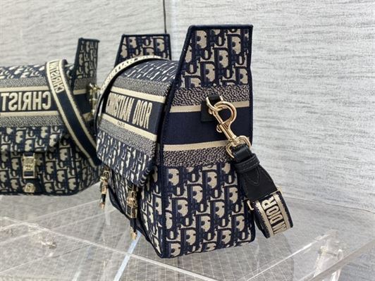 DIOR MEDIUM DIORCAMP BAG BLUE DIOR OBLIQUE EMBROIDERY – DOB077