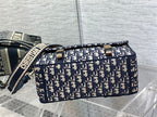 DIOR MEDIUM DIORCAMP BAG BLUE DIOR OBLIQUE EMBROIDERY – DOB077