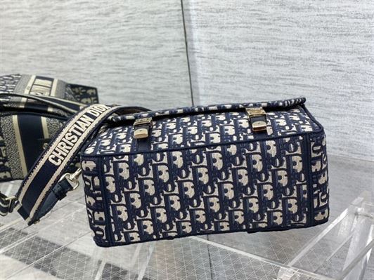 DIOR MEDIUM DIORCAMP BAG BLUE DIOR OBLIQUE EMBROIDERY – DOB077