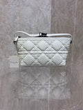 DIOR MEDIUM DIORTRAVEL NOMAD POUCH WHITE MACROCANNAGE CALFSKIN – DOB079