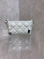 DIOR MEDIUM DIORTRAVEL NOMAD POUCH WHITE MACROCANNAGE CALFSKIN – DOB079
