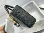 DIOR MEDIUM LADY D-JOY BAG BLACK QUILTED EFFECT LAMBSKIN WITH ORNAMENTAL MOTIF – DOB059