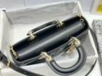 DIOR MEDIUM LADY D-JOY BAG BLACK QUILTED EFFECT LAMBSKIN WITH ORNAMENTAL MOTIF – DOB059