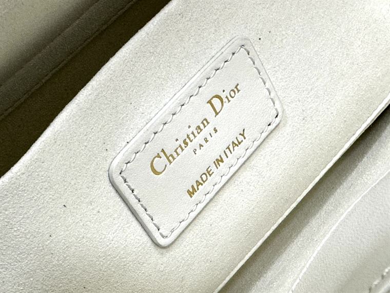 DIOR MEDIUM LADY D-JOY BAG LATTE QUILTED EFFECT LAMBSKIN WITH ORNAMENTAL MOTIF – DOB060