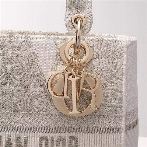 DIOR MEDIUM LADY D-LITE WHITE BAG – DOB010