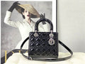DIOR MEDIUM LADY DIOR BAG BLACK PATENT CANNAGE CALFSKIN – DOB037