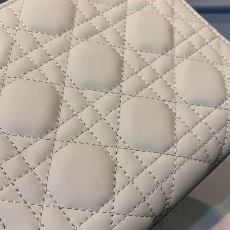 DIOR MINI LADY DIOR BAG LATTE ULTRAMATTE CANNAGE CALFSKIN – DOB040