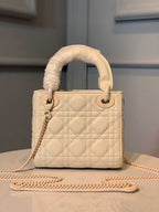 DIOR MINI LADY DIOR BAG LATTE ULTRAMATTE CANNAGE CALFSKIN – DOB040