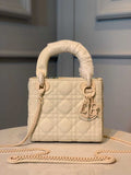 DIOR MINI LADY DIOR BAG LATTE ULTRAMATTE CANNAGE CALFSKIN – DOB040