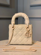 DIOR MINI LADY DIOR BAG LATTE ULTRAMATTE CANNAGE CALFSKIN – DOB040