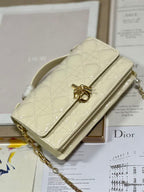 DIOR MISS DIOR MINI BAG BEIGE CANNAGE LAMBSKIN – DOB054