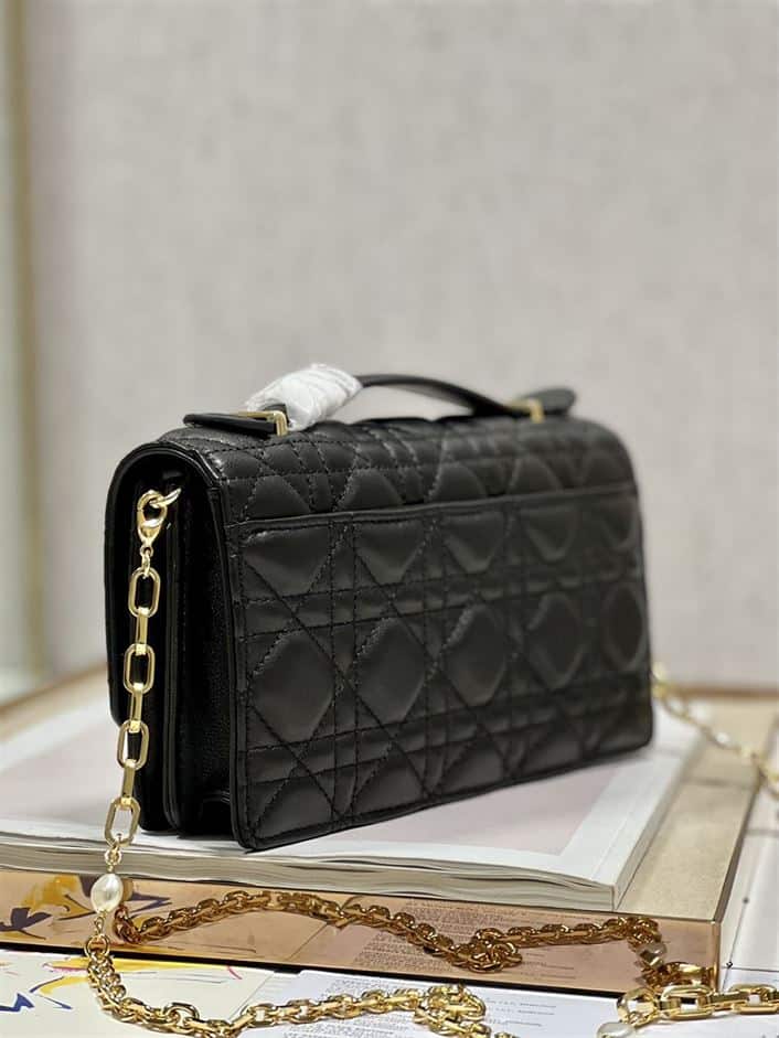 DIOR MISS DIOR MINI BAG BLACK CANNAGE LAMBSKIN – DOB053