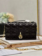 DIOR MISS DIOR MINI BAG BLACK CANNAGE LAMBSKIN – DOB053