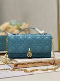 DIOR MISS DIOR MINI BAG BLUE CANNAGE LAMBSKIN – DOB051