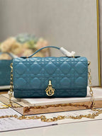 DIOR MISS DIOR MINI BAG BLUE CANNAGE LAMBSKIN – DOB051