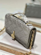 DIOR MISS DIOR MINI BAG GREY CANNAGE LAMBSKIN – DOB058