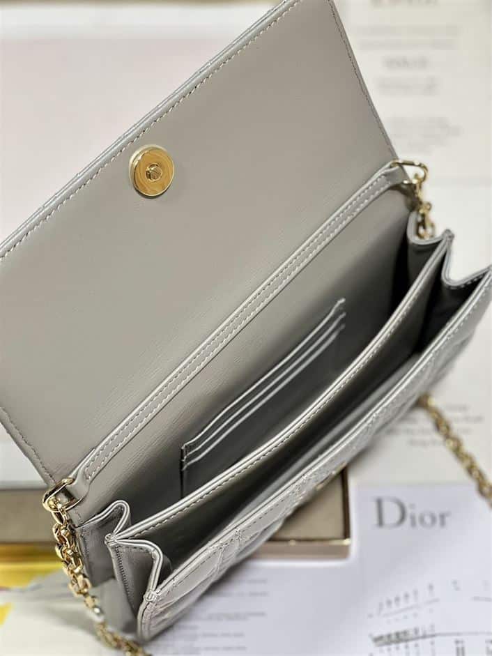 DIOR MISS DIOR MINI BAG GREY CANNAGE LAMBSKIN – DOB058