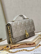 DIOR MISS DIOR MINI BAG GREY CANNAGE LAMBSKIN – DOB058