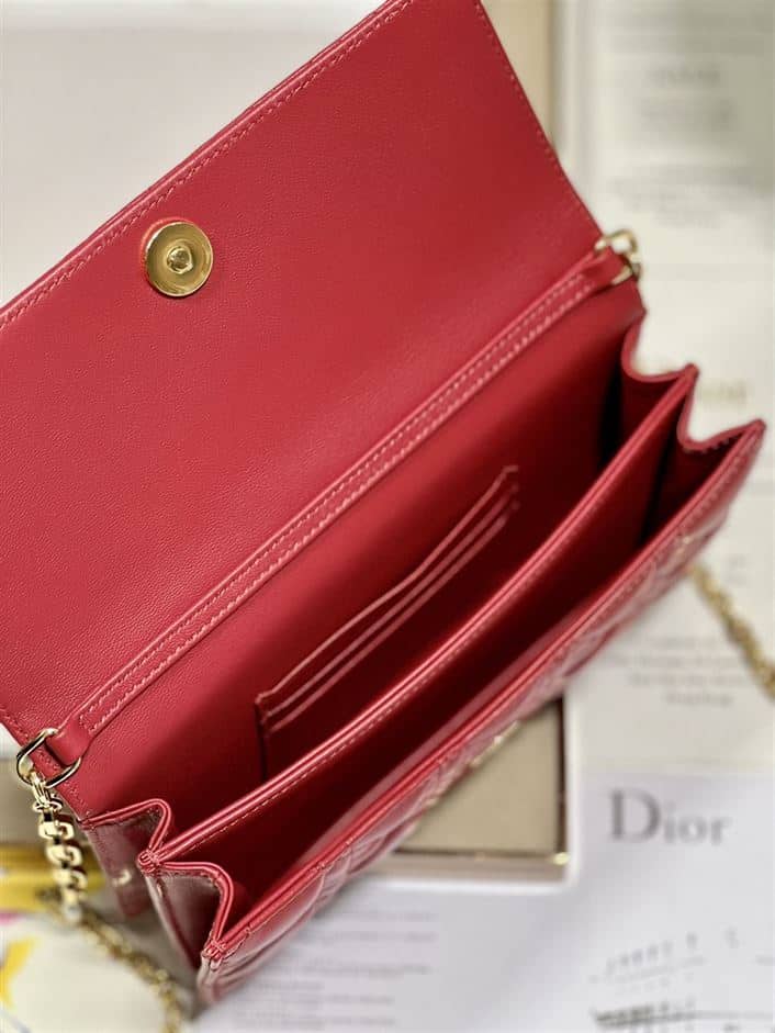 DIOR MISS DIOR MINI BAG RED CANNAGE LAMBSKIN – DOB052