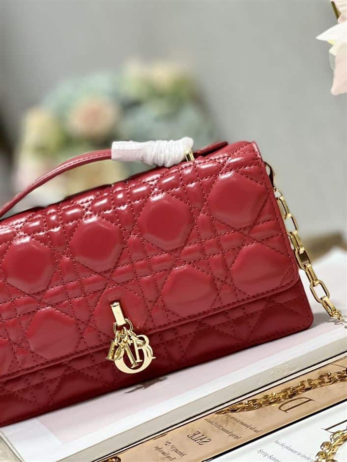 DIOR MISS DIOR MINI BAG RED CANNAGE LAMBSKIN – DOB052