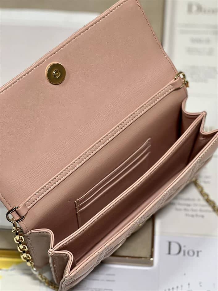 DIOR MISS DIOR MINI BAG ROSE DES VENTS CANNAGE LAMBSKIN – DOB050