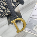 DIOR SADDLE BAG WITH STRAP BLUE DIOR OBLIQUE JACQUARD – DOB032