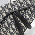 DIOR SADDLE BAG WITH STRAP BLUE DIOR OBLIQUE JACQUARD – DOB032