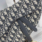 DIOR SADDLE BAG WITH STRAP BLUE DIOR OBLIQUE JACQUARD – DOB032