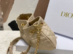 DIOR SMALL DIOR AMMI BAG BEIGE SUPPLE MACROCANNAGE LAMBSKIN – DOB048