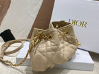 DIOR SMALL DIOR AMMI BAG BEIGE SUPPLE MACROCANNAGE LAMBSKIN – DOB048