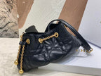 DIOR SMALL DIOR AMMI BAG BLACK SUPPLE MACROCANNAGE LAMBSKIN – DOB046