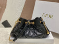 DIOR SMALL DIOR AMMI BAG BLACK SUPPLE MACROCANNAGE LAMBSKIN – DOB046