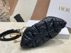 DIOR SMALL DIOR AMMI BAG BLACK SUPPLE MACROCANNAGE LAMBSKIN – DOB046