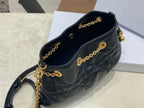 DIOR SMALL DIOR AMMI BAG BLACK SUPPLE MACROCANNAGE LAMBSKIN – DOB046