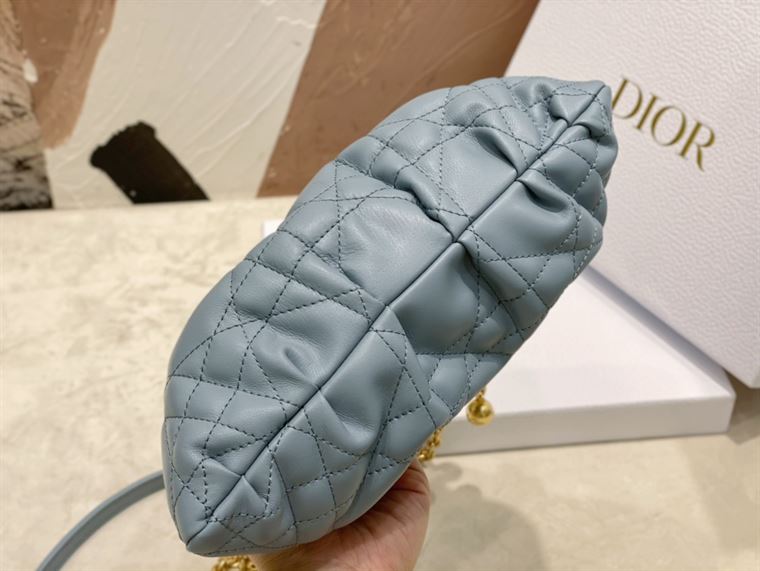 DIOR SMALL DIOR AMMI BAG BLUE SUPPLE MACROCANNAGE LAMBSKIN – DOB047