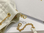 DIOR SMALL DIOR AMMI BAG WHITE SUPPLE MACROCANNAGE LAMBSKIN – DOB049