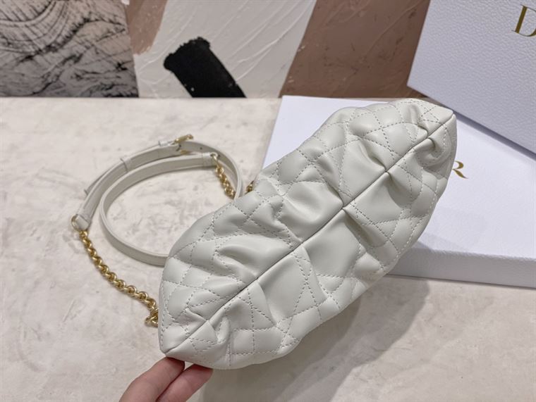 DIOR SMALL DIOR AMMI BAG WHITE SUPPLE MACROCANNAGE LAMBSKIN – DOB049