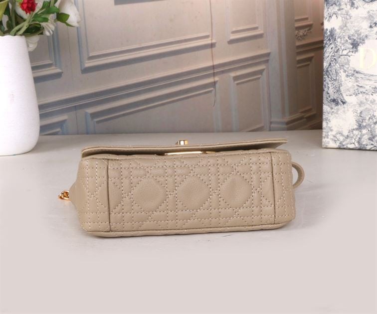 DIOR SMALL DIOR CARO BAG BEIGE SUPPLE CANNAGE CALFSKIN – DOB120