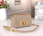 DIOR SMALL DIOR CARO BAG BEIGE SUPPLE CANNAGE CALFSKIN – DOB120