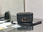 DIOR SMALL DIOR CARO BAG BLACK SUPPLE CANNAGE CALFSKIN – DOB117